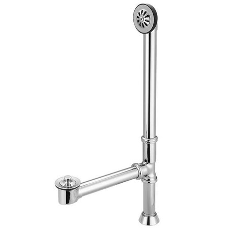 WATER CREATION Water Creation WO-0001-01 Lift & Turn Exposed Finish Tub Drain for Claw Foot or Other Elegant Tubs - Silver & Chrome WO-0001-01